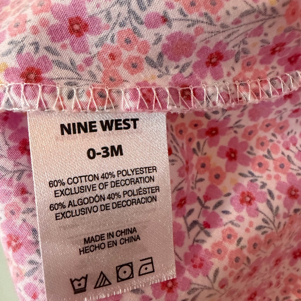 Nine West Pink Floral Sundress with Matching Hat Set - Picture 3 of 3